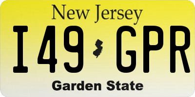 NJ license plate I49GPR