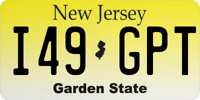NJ license plate I49GPT