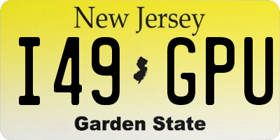 NJ license plate I49GPU