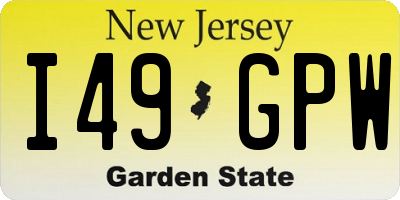 NJ license plate I49GPW