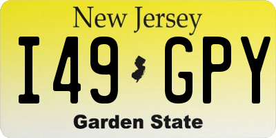 NJ license plate I49GPY