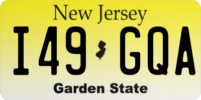 NJ license plate I49GQA