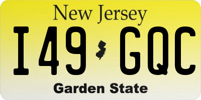 NJ license plate I49GQC