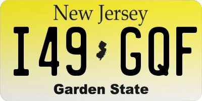 NJ license plate I49GQF