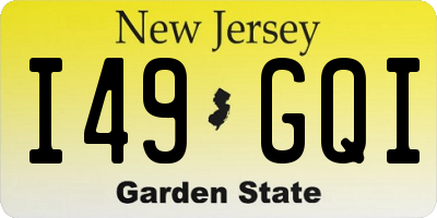 NJ license plate I49GQI