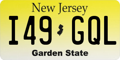 NJ license plate I49GQL
