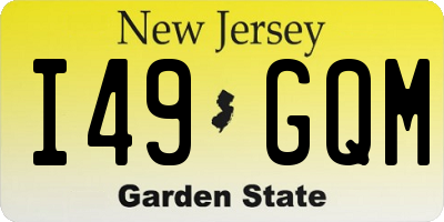 NJ license plate I49GQM