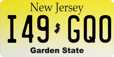 NJ license plate I49GQO