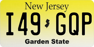NJ license plate I49GQP