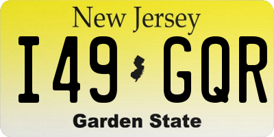 NJ license plate I49GQR