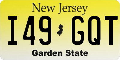 NJ license plate I49GQT