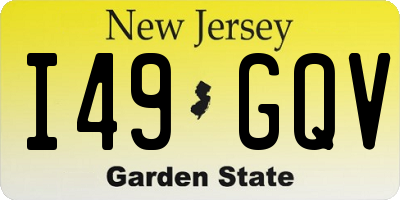 NJ license plate I49GQV