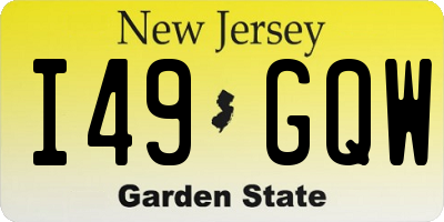 NJ license plate I49GQW