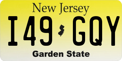NJ license plate I49GQY