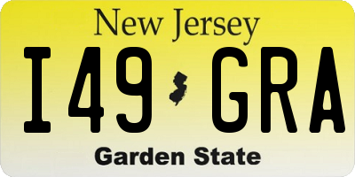 NJ license plate I49GRA
