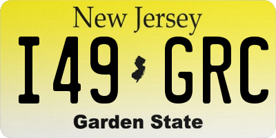 NJ license plate I49GRC