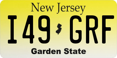 NJ license plate I49GRF