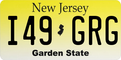 NJ license plate I49GRG