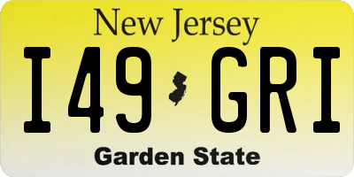 NJ license plate I49GRI