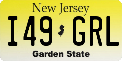 NJ license plate I49GRL