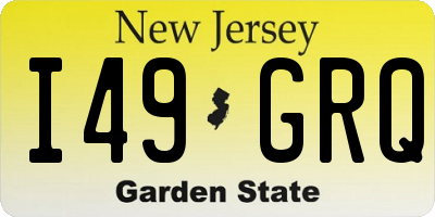 NJ license plate I49GRQ