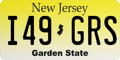 NJ license plate I49GRS