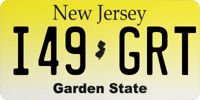 NJ license plate I49GRT