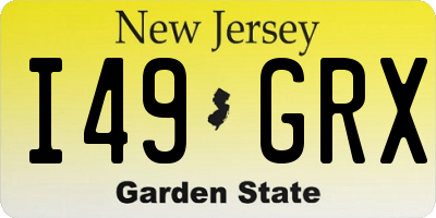 NJ license plate I49GRX