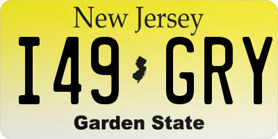 NJ license plate I49GRY