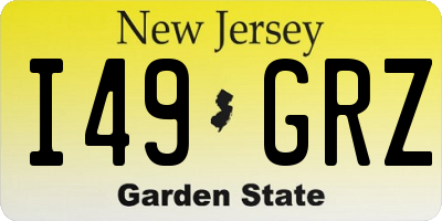 NJ license plate I49GRZ