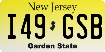 NJ license plate I49GSB