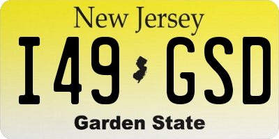 NJ license plate I49GSD
