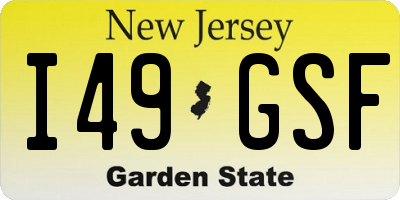 NJ license plate I49GSF