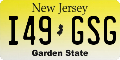 NJ license plate I49GSG