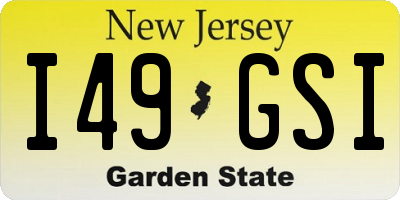 NJ license plate I49GSI