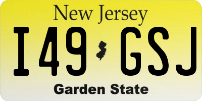 NJ license plate I49GSJ