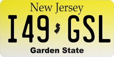 NJ license plate I49GSL