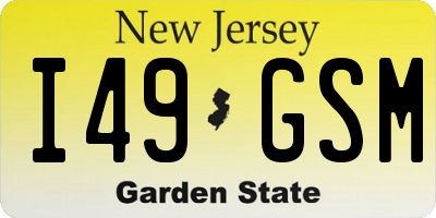 NJ license plate I49GSM