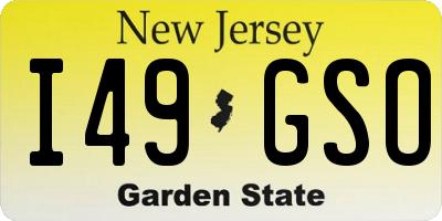 NJ license plate I49GSO