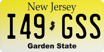 NJ license plate I49GSS