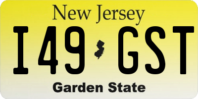 NJ license plate I49GST