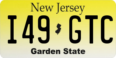 NJ license plate I49GTC