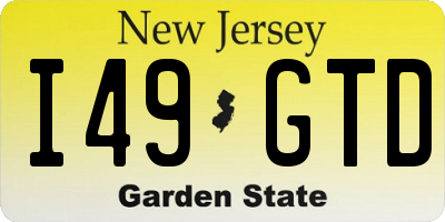 NJ license plate I49GTD