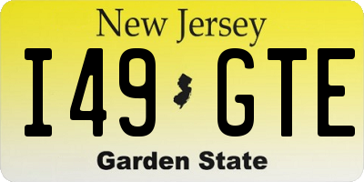 NJ license plate I49GTE