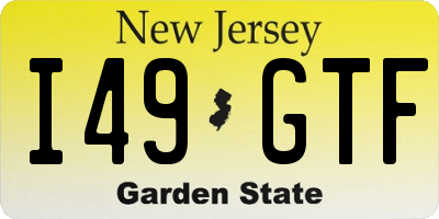 NJ license plate I49GTF