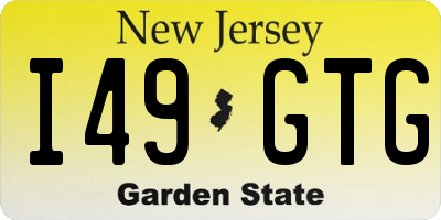 NJ license plate I49GTG