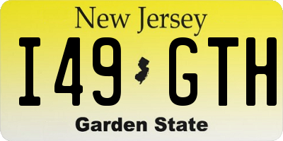 NJ license plate I49GTH