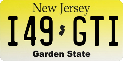 NJ license plate I49GTI
