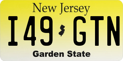 NJ license plate I49GTN