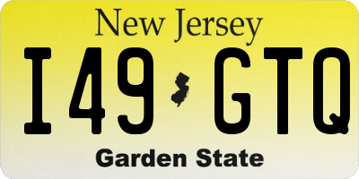 NJ license plate I49GTQ